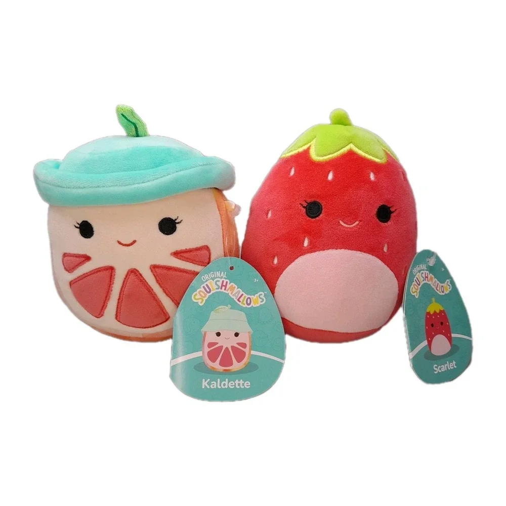 Squishmallows Fruit‎ Plush Lot 2 Scarlet Strawberry & Kaldette Grapefruit 5
